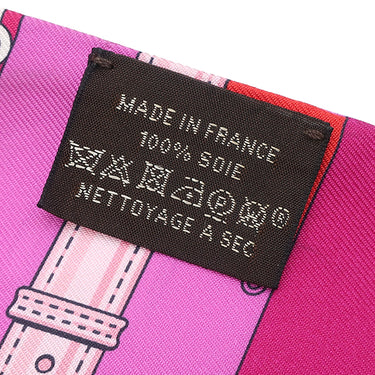 エルメス HERMES ツイリー フューシャ×ルージュ シルク スカーフ 【 CLIC CLAC MODERN CANNAGE / クリッククラック モダンカナージュ 】