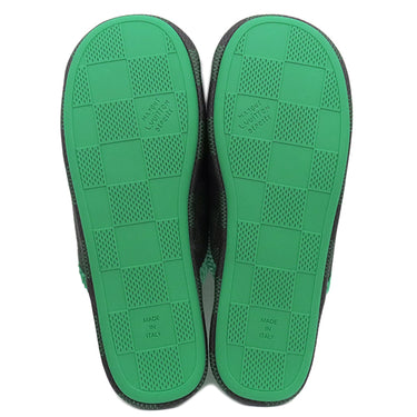 ルイヴィトン LOUIS VUITTON LVパレスライン スリッパ ミュール 1ACN7H グリーン カーフ ラバー #10 靴 ダミエ 低反発インソール
