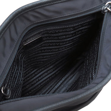 プラダ PRADA 三角ロゴ ネイビー ナイロン ショルダーバッグ シルバー金具 紺 テスートナイロン