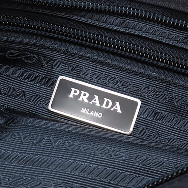 プラダ PRADA 三角ロゴ ネイビー ナイロン ショルダーバッグ シルバー金具 紺 テスートナイロン