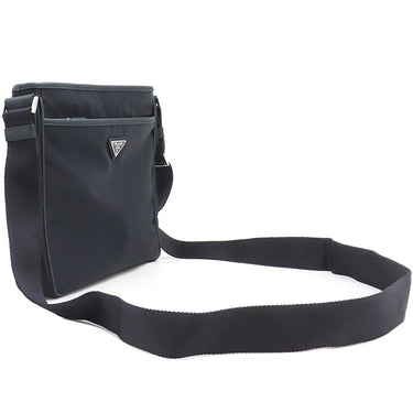 プラダ PRADA 三角ロゴ ネイビー ナイロン ショルダーバッグ シルバー金具 紺 テスートナイロン