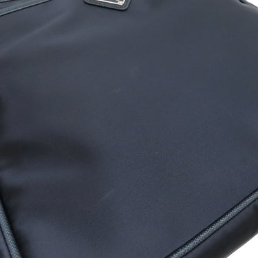プラダ PRADA 三角ロゴ ネイビー ナイロン ショルダーバッグ シルバー金具 紺 テスートナイロン