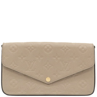 ルイヴィトン LOUIS VUITTON ポシェット フェリシー M68697 トゥルトレール モノグラムアンプラント チェーンウォレット ゴールド金具 ベージュ チェーンショルダー