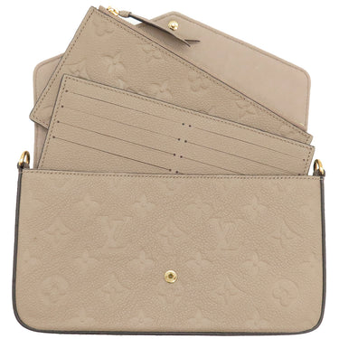 ルイヴィトン LOUIS VUITTON ポシェット フェリシー M68697 トゥルトレール モノグラムアンプラント チェーンウォレット ゴールド金具 ベージュ チェーンショルダー
