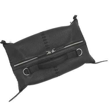 フェンディ FENDI セレリア シエスタ スモール 7VA639 ブラック カーフレザー 2WAYバッグ シルバー金具 黒 ショルダー ハンドバッグ