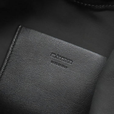 ジルサンダー Jil Sander ダンプリング ドローストリング ブラック レザー ショルダーバッグ Dumplin 黒 巾着