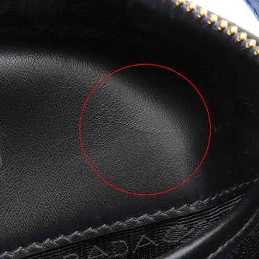 プラダ PRADA サフィアーノ オデット 2way バッグ 1BH123 ブルー サフィアーノレザー 2WAYバッグ ゴールド金具 青 三角ロゴ ハンドバッグ ショルダー