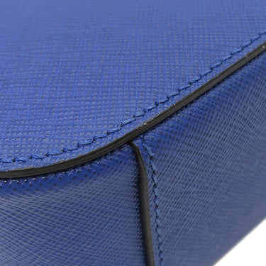 プラダ PRADA サフィアーノ オデット 2way バッグ 1BH123 ブルー サフィアーノレザー 2WAYバッグ ゴールド金具 青 三角ロゴ ハンドバッグ ショルダー