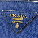 プラダ PRADA サフィアーノ オデット 2way バッグ 1BH123 ブルー サフィアーノレザー 2WAYバッグ ゴールド金具 青 三角ロゴ ハンドバッグ ショルダー