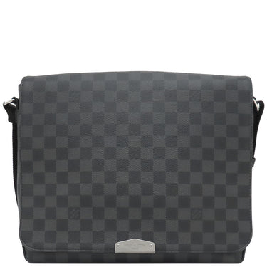 ルイヴィトン LOUIS VUITTON ディストリクト MM N40350 ダミエグラフィット ダミエグラフィットキャンバス ショルダーバッグ シルバー金具 黒 グレー