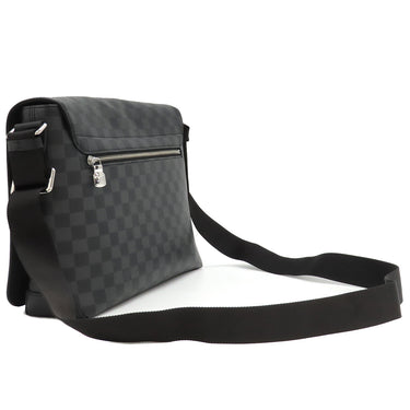 ルイヴィトン LOUIS VUITTON ディストリクト MM N40350 ダミエグラフィット ダミエグラフィットキャンバス ショルダーバッグ シルバー金具 黒 グレー