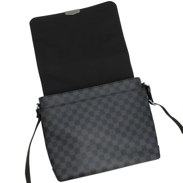 ルイヴィトン LOUIS VUITTON ディストリクト MM N40350 ダミエグラフィット ダミエグラフィットキャンバス ショルダーバッグ シルバー金具 黒 グレー