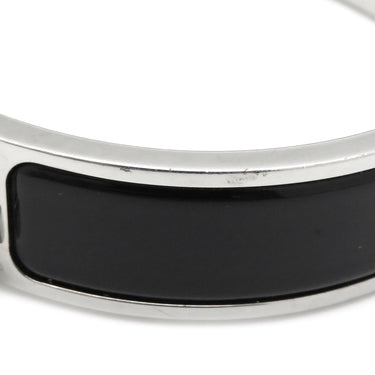 エルメス HERMES クリックH PM ブラック×シルバー メタル エナメル ブレスレット シルバー金具 Hブレス クリッククラック
