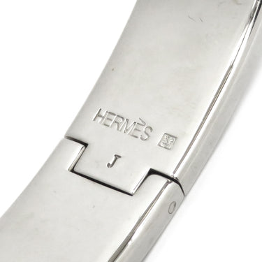 エルメス HERMES クリックH PM ブラック×シルバー メタル エナメル ブレスレット シルバー金具 Hブレス クリッククラック