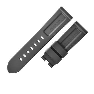 パネライ PANERAI 純正 ルミノール用 ラバーバンド ブラック ラバー 腕時計パーツ 未使用 替え ベルト ストラップ バックル用 予備 交換 スペア 24ｍｍ ブラック 黒