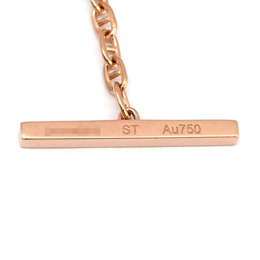 エルメス HERMES シェーヌダンクル ヴェルソ ホワイトXローズゴールド K18PG セラミック ネックレス ピンクゴールド