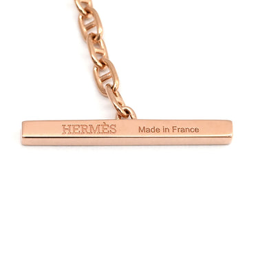 エルメス HERMES シェーヌダンクル ヴェルソ ホワイトXローズゴールド K18PG セラミック ネックレス ピンクゴールド