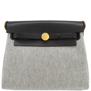 エルメス HERMES エールバッグジップ ミニ 20 ルトゥルネ ブラック×エクリュ トワルアッシュ ヴァッシュハンター ショルダーバッグ ゴールド金具 新品 未使用 トワルH