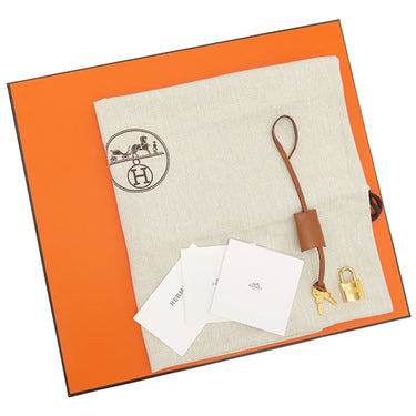 エルメス HERMES エールバッグジップPM 31 チャイ×フォーブ トワルミリタリー ヴァッシュハンター 2WAYバッグ ゴールド金具 茶 トワルミリテール