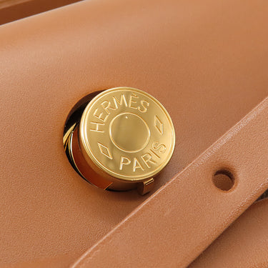 エルメス HERMES エールバッグジップPM 31 チャイ×フォーブ トワルミリタリー ヴァッシュハンター 2WAYバッグ ゴールド金具 茶 トワルミリテール