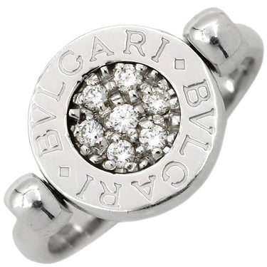 ブルガリ BVLGARI ブルガリブルガリ フリップ ホワイトゴールド K18WG ダイヤモンド オニキス リング 指輪 18K 750 18金 1Pダイヤ 5号