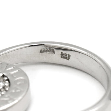 ブルガリ BVLGARI ブルガリブルガリ フリップ ホワイトゴールド K18WG ダイヤモンド オニキス リング 指輪 18K 750 18金 1Pダイヤ 5号