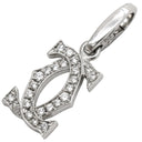 カルティエ Cartier C2 2Cチャーム ダイヤ ホワイトゴールド K18WG ダイヤモンド ペンダントトップ Cドゥ ネックレストップ 750 18K 18金