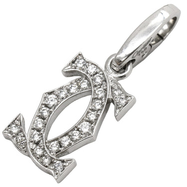 カルティエ Cartier C2 2Cチャーム ダイヤ ホワイトゴールド K18WG ダイヤモンド ペンダントトップ Cドゥ ネックレストップ 750 18K 18金