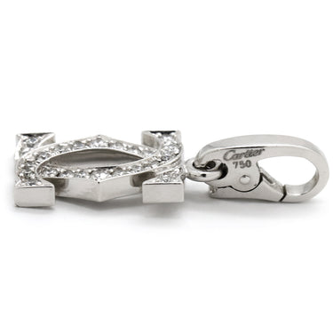 カルティエ Cartier C2 2Cチャーム ダイヤ ホワイトゴールド K18WG ダイヤモンド ペンダントトップ Cドゥ ネックレストップ 750 18K 18金
