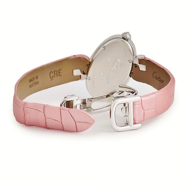 腕時計 カルティエ Cartier デリス ドゥ カルティエ SM WG800014 クオーツ レディース K18WG無垢 純正ダイヤ ローマン オーバル