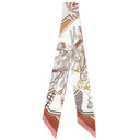 エルメス HERMES ツイリー ブラン×アルザン×エトゥープ シルク スカーフ 【Bouquets Sellier/鞍職人の花束】