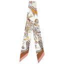 エルメス HERMES ツイリー ブラン×アルザン×エトゥープ シルク スカーフ 【Bouquets Sellier/鞍職人の花束】