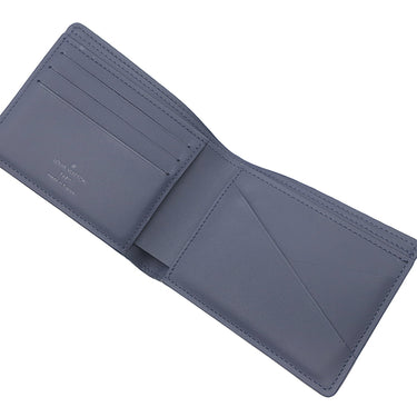 ルイヴィトン LOUIS VUITTON ポルトフォイユ ミュルティプル M82323 ネイビーリバーブルー モノグラムシャドウレザー 二つ折り財布 紺 青