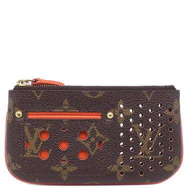 ルイヴィトン LOUIS VUITTON ポシェット クレ M95222 オランジュ モノグラムペルフォ コインケース ゴールド金具 茶 オレンジ キーチェーン付き