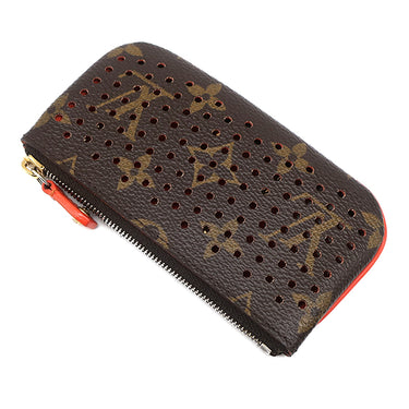 ルイヴィトン LOUIS VUITTON ポシェット クレ M95222 オランジュ モノグラムペルフォ コインケース ゴールド金具 茶 オレンジ キーチェーン付き