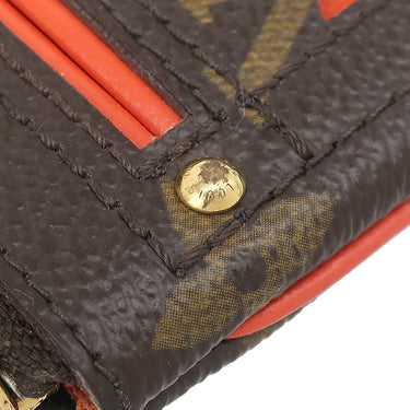 ルイヴィトン LOUIS VUITTON ポシェット クレ M95222 オランジュ モノグラムペルフォ コインケース ゴールド金具 茶 オレンジ キーチェーン付き