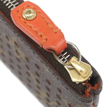 ルイヴィトン LOUIS VUITTON ポシェット クレ M95222 オランジュ モノグラムペルフォ コインケース ゴールド金具 茶 オレンジ キーチェーン付き