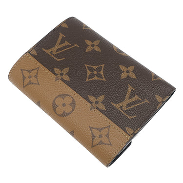 ルイヴィトン LOUIS VUITTON ポルトフォイユ ヴィクトリーヌ M81557 モノグラムリバース モノグラムリバースキャンバス 三つ折り財布 ゴールド金具 茶 コンパクトウォレット