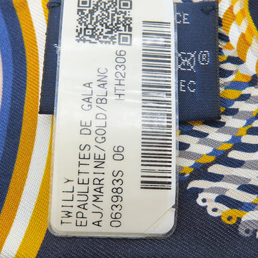 エルメス HERMES ツイリー マリン×ゴールド×ブロン シルク スカーフ 【EPAULETTES DE GALA/式典肩章】