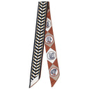 エルメス HERMES ツイリー ブラック×ホワイト×キャメル シルク レザー スカーフ 【COLLIERS ET CHIENS/首輪と犬】