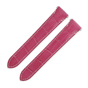 カルティエ Cartier 純正 サントス ドゥ カルティエ バックル用 ピンク クロコダイル 腕時計パーツ 未使用 替え ベルト 18.5ｍｍ シャイニー ピンク ライトレッド