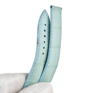 オメガ OMEGA 純正 クロコバンド ライトブルー クロコダイル 腕時計パーツ 未使用 ベルト ストラップ バックル用 18mm ライトブルー 水色