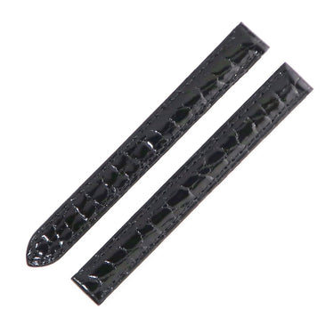 カルティエ Cartier 純正 ブラック クロコダイル 腕時計パーツ 未使用 替え シャイニー クロコ ベルト バンド ストラップ ストレート バックル用 10ｍｍ ブラック 黒