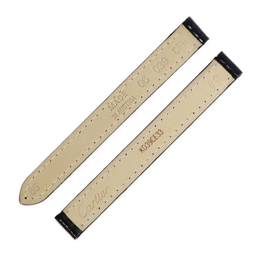 カルティエ Cartier 純正 ブラック クロコダイル 腕時計パーツ 未使用 替え シャイニー クロコ ベルト バンド ストラップ ストレート バックル用 10ｍｍ ブラック 黒