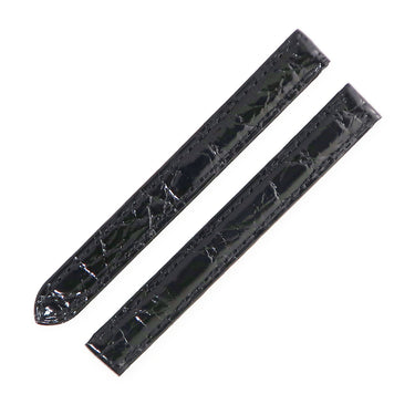 カルティエ Cartier 純正 ブラック クロコダイル 腕時計パーツ 未使用 替え シャイニー クロコ ベルト バンド ストレート バックル用 10ｍｍ ブラック 黒