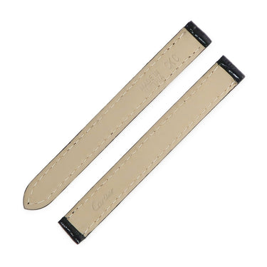 カルティエ Cartier 純正 ブラック クロコダイル 腕時計パーツ 未使用 替え シャイニー クロコ ベルト バンド ストレート バックル用 10ｍｍ ブラック 黒