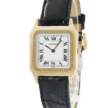 腕時計 カルティエ Cartier サントス デュモン LM エクストラスリム W1505453 手巻き メンズ レディース OH済 K18YG無垢 スクエア