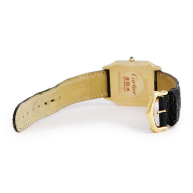 腕時計 カルティエ Cartier サントス デュモン LM エクストラスリム W1505453 手巻き メンズ レディース OH済 K18YG無垢 スクエア