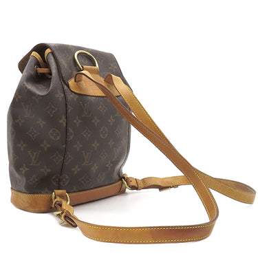 ルイヴィトン LOUIS VUITTON モンスリ MM M51136 モノグラム モノグラムキャンバス リュック・デイパック ゴールド金具 茶 バッグパック