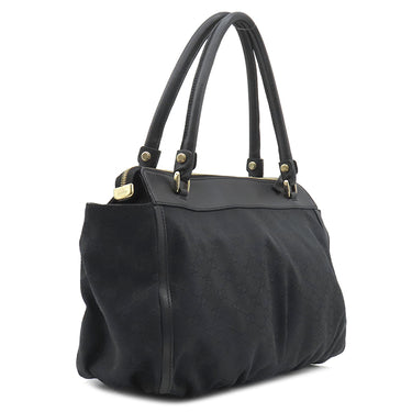 グッチ GUCCI アビー 189831 ブラック GGキャンバス ハンドバッグ シャンパンゴールド金具 黒 トートバッグ